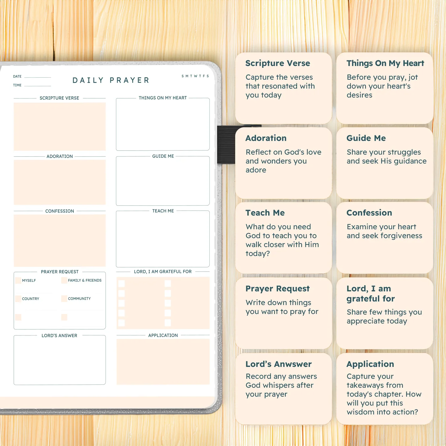 "Gevurah" - Joshua 1:9 Leather Prayer Journal