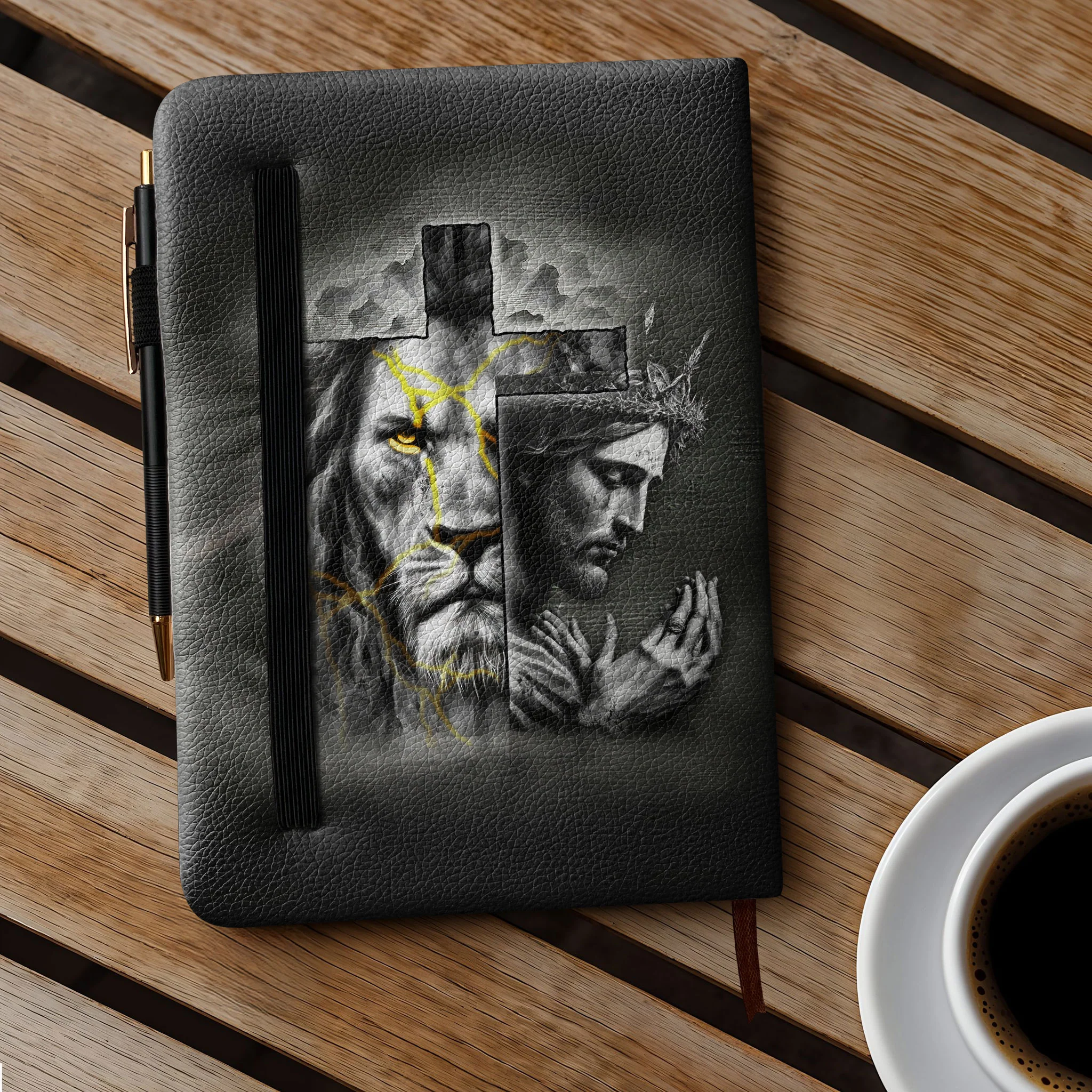 "Ezrah" - Proverbs 16:9 Leather Prayer Journal
