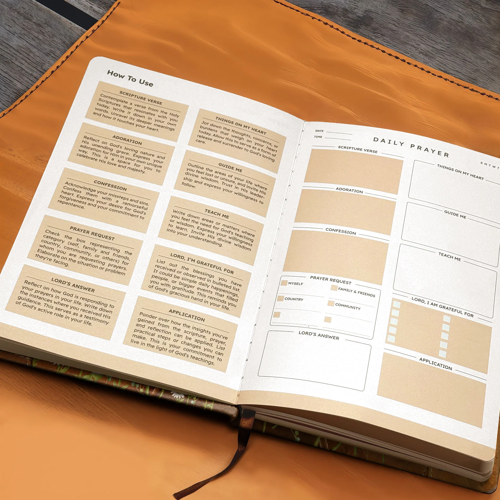 "Neshama" - Psalm 116:2 Leather Prayer Journal