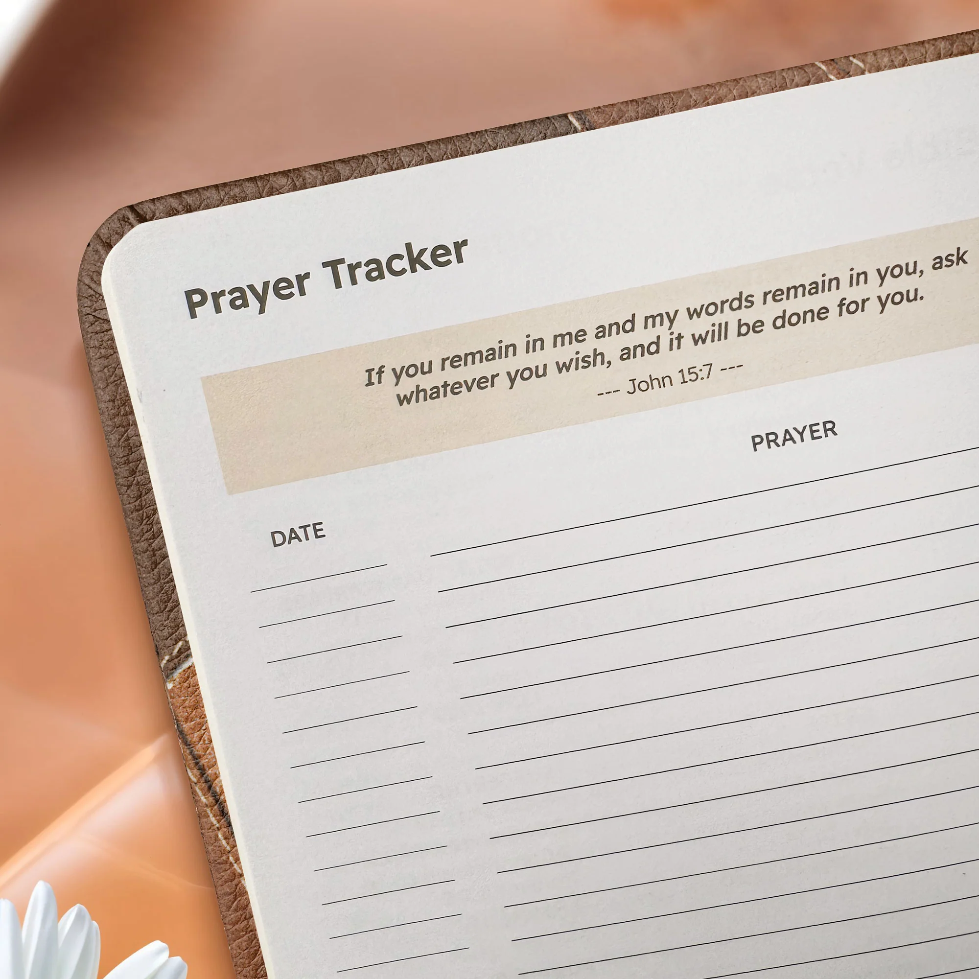 "Neshama" - Psalm 116:2 Leather Prayer Journal