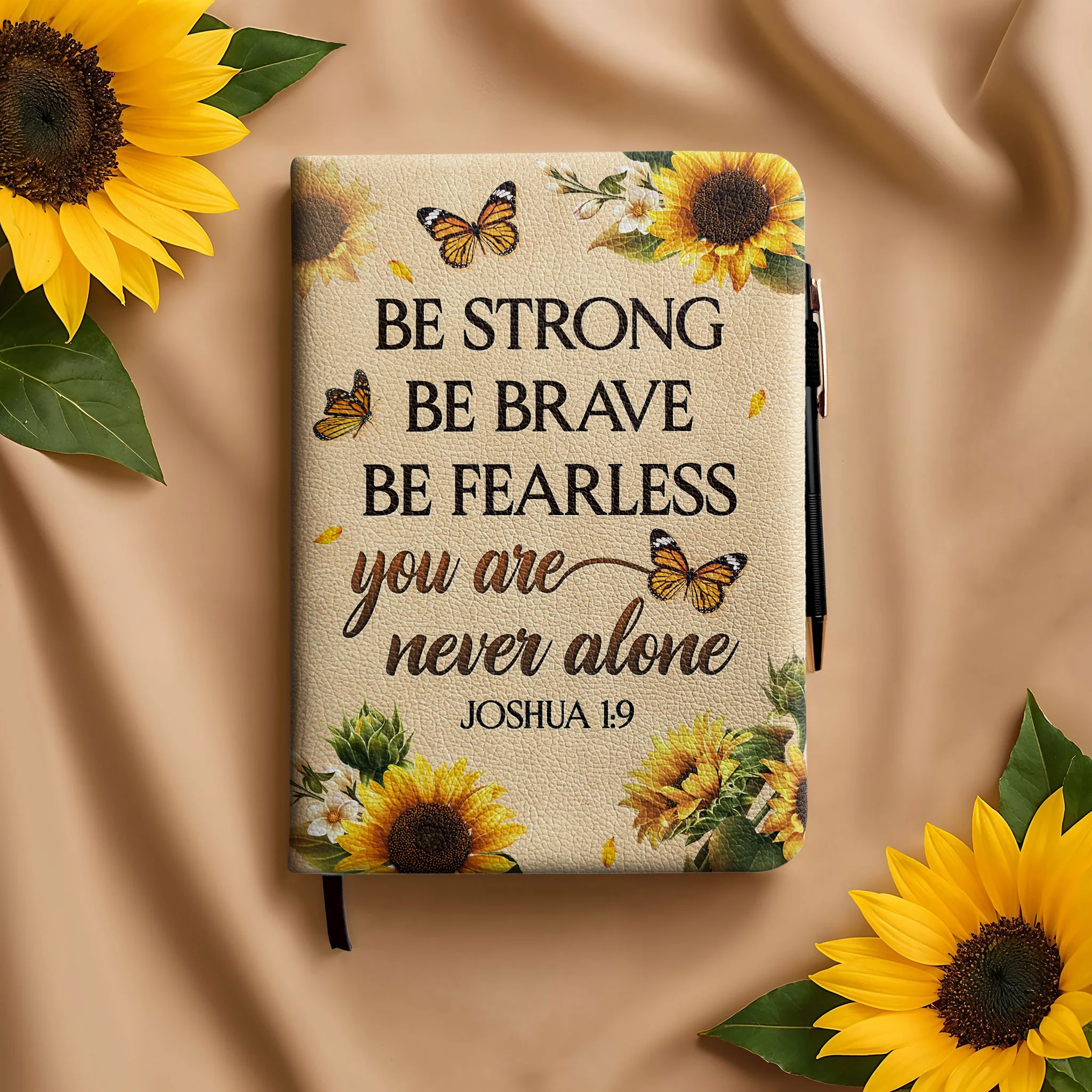 "Gevurah" - Joshua 1:9 Leather Prayer Journal