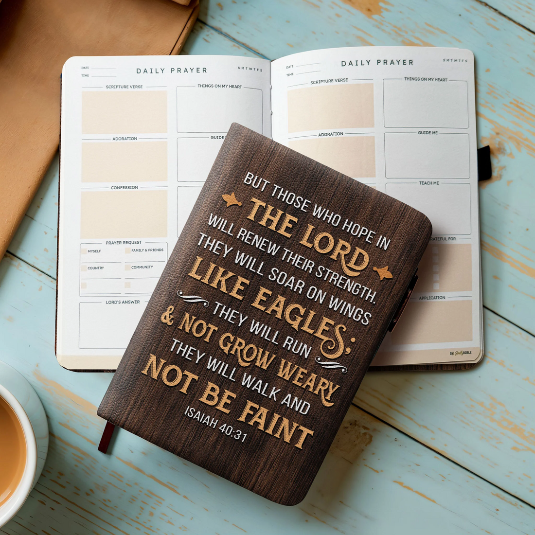 "Nesher" - Isaiah 40:31 Leather Prayer Journal