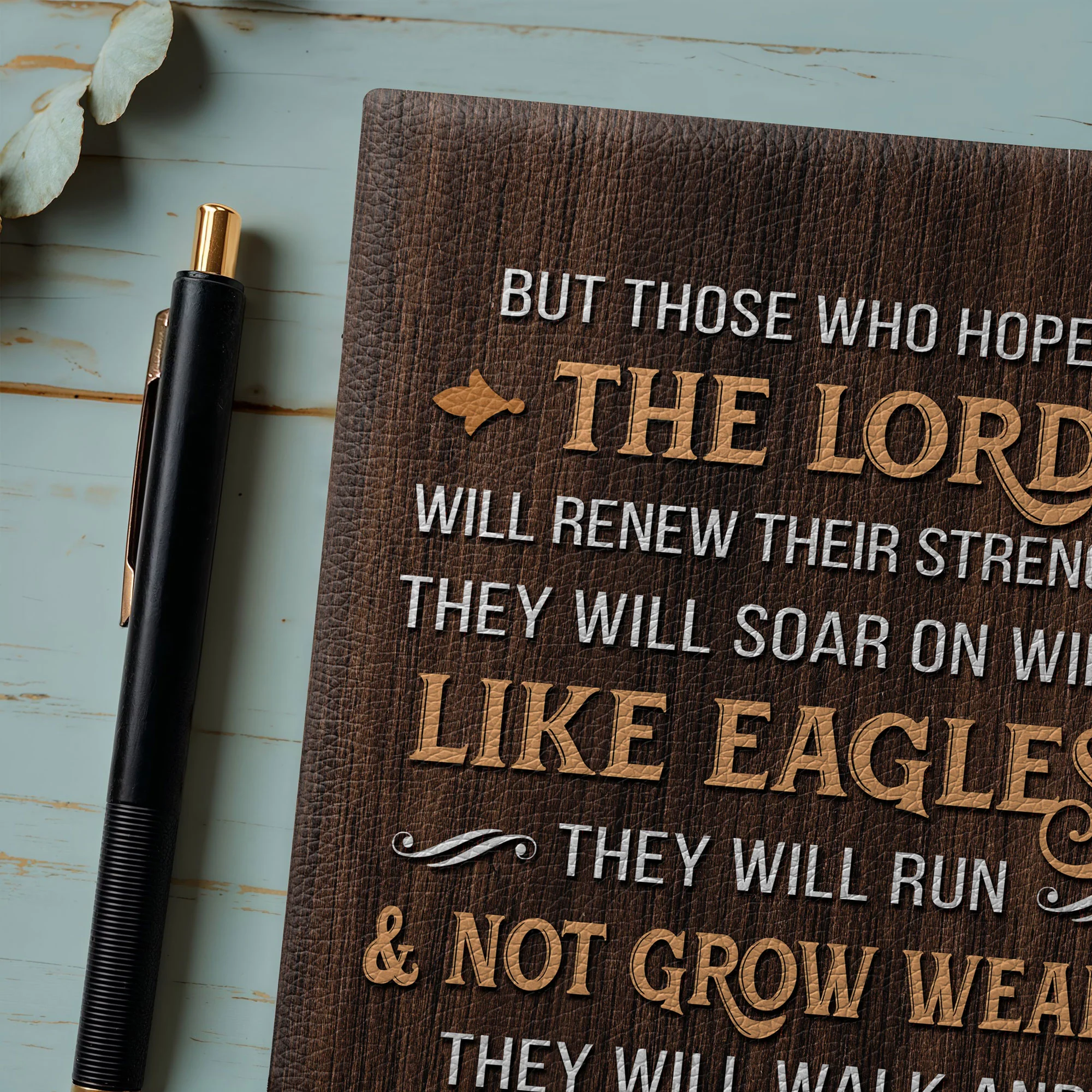 "Nesher" - Isaiah 40:31 Leather Prayer Journal