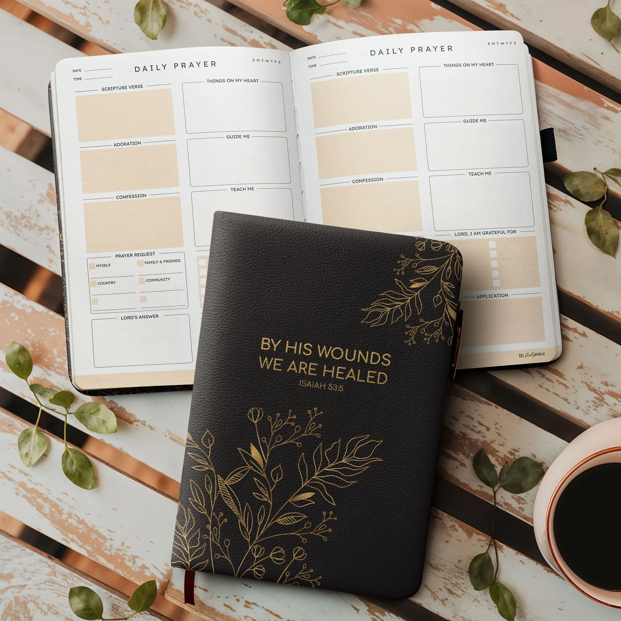 "Rapha" - Isaiah 53:5 Leather Prayer Journal