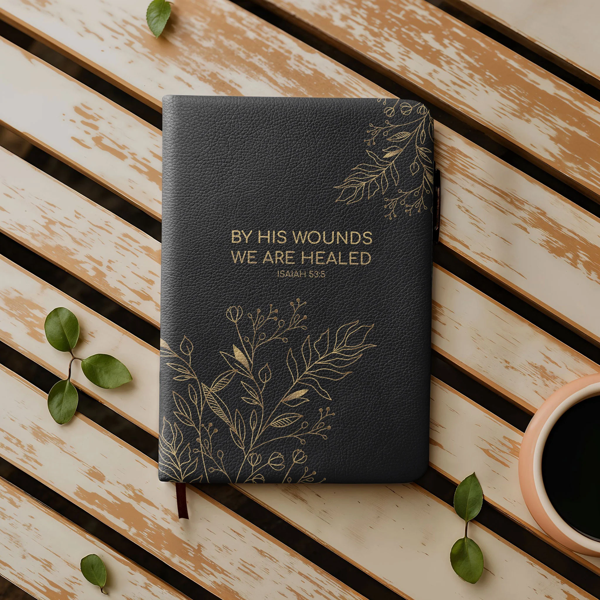 "Rapha" - Isaiah 53:5 Leather Prayer Journal