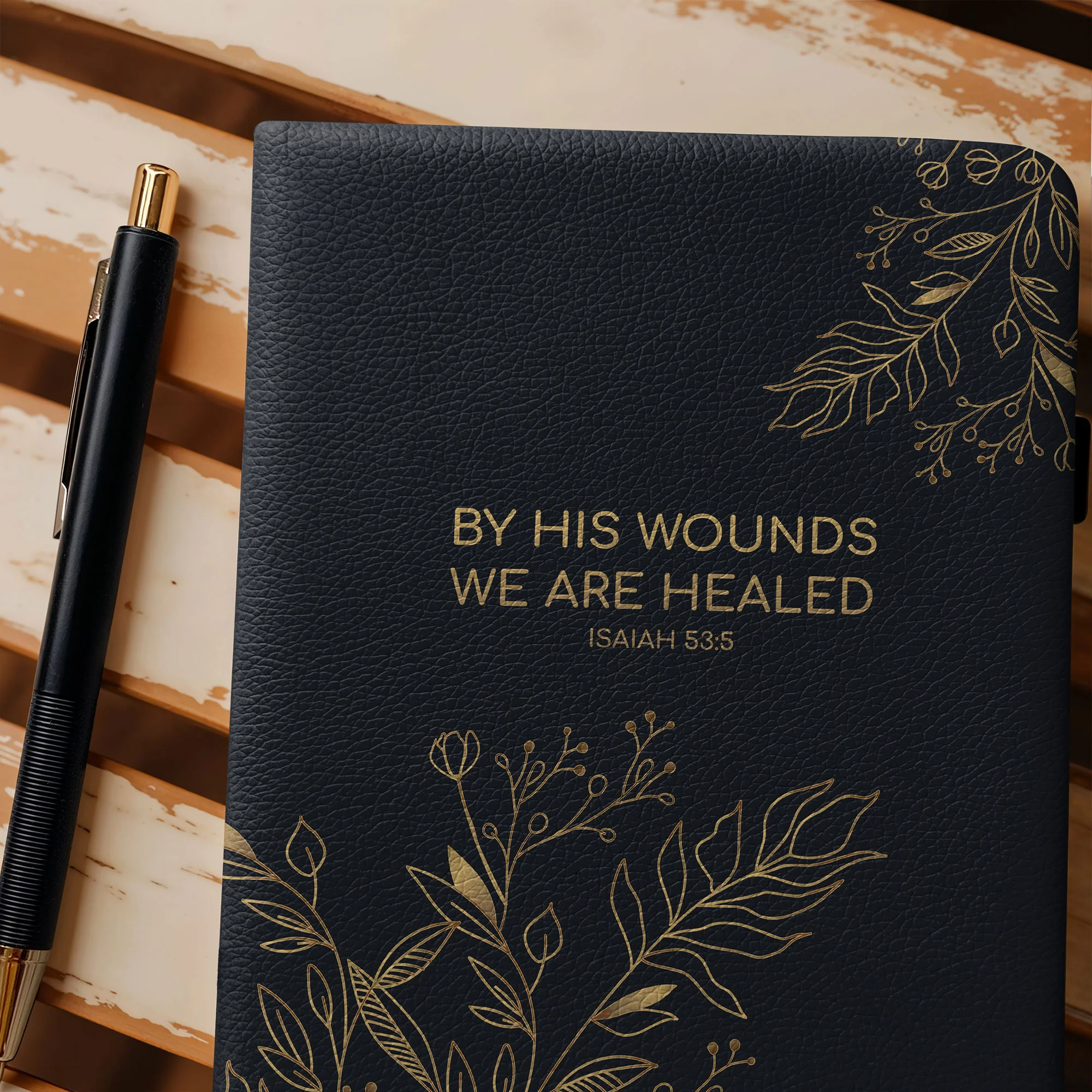 "Rapha" - Isaiah 53:5 Leather Prayer Journal