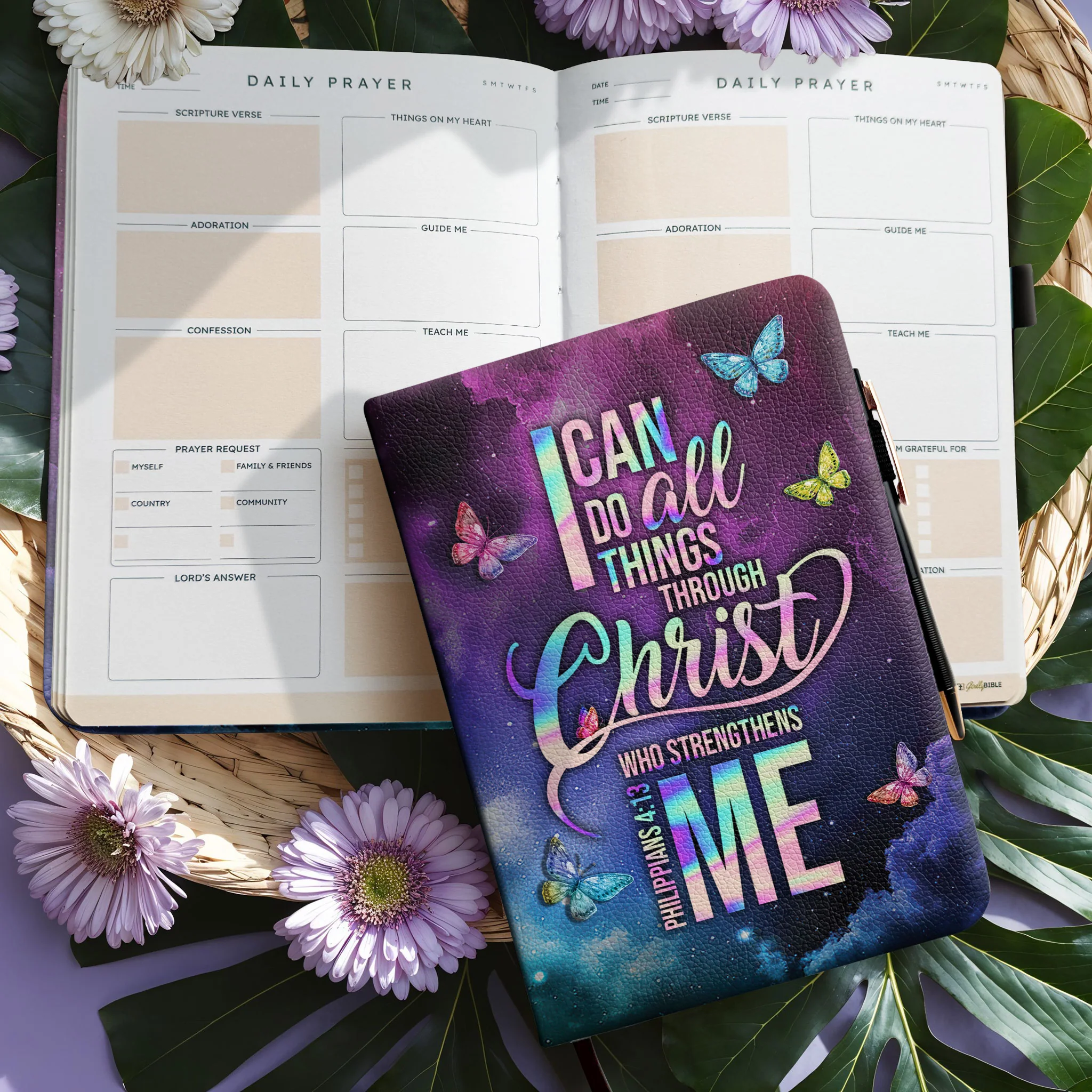 "Koach" - Philippians 4:13 Leather Prayer Journal