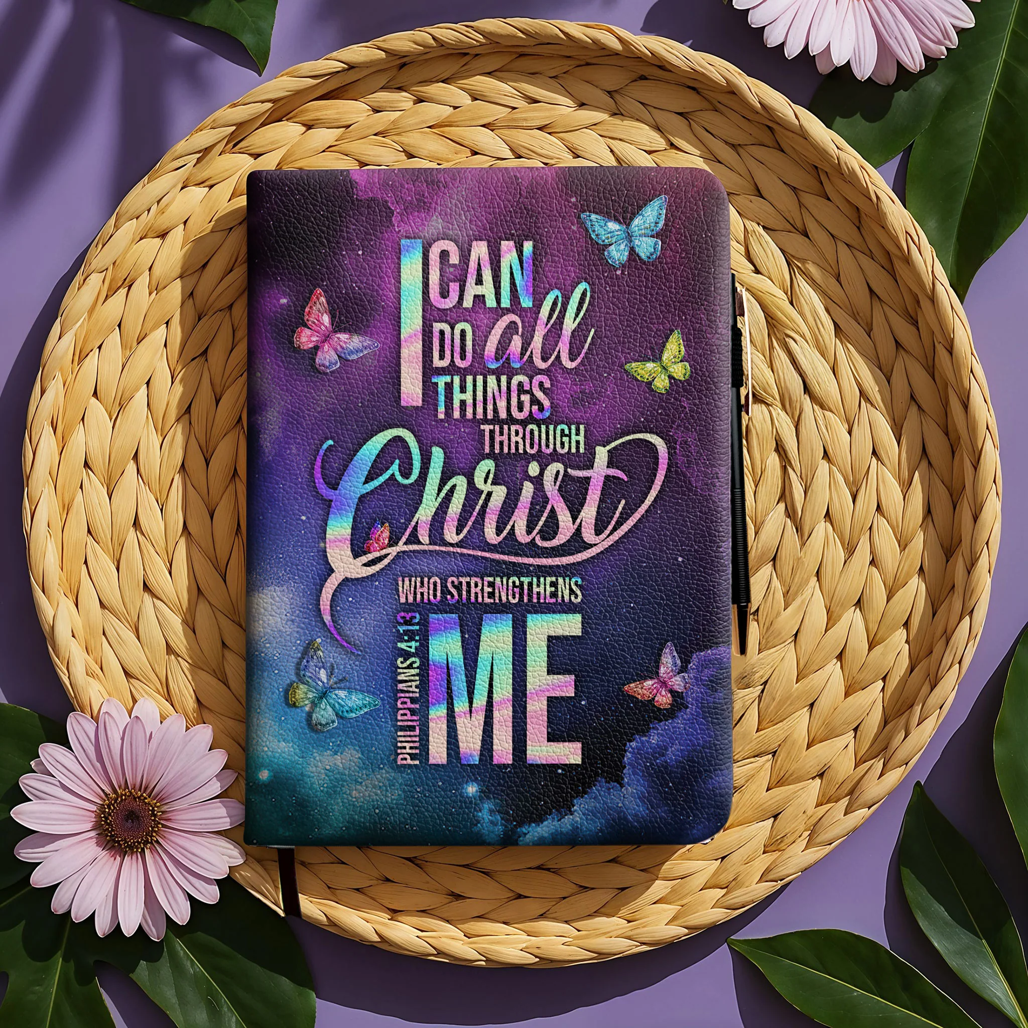 "Koach" - Philippians 4:13 Leather Prayer Journal