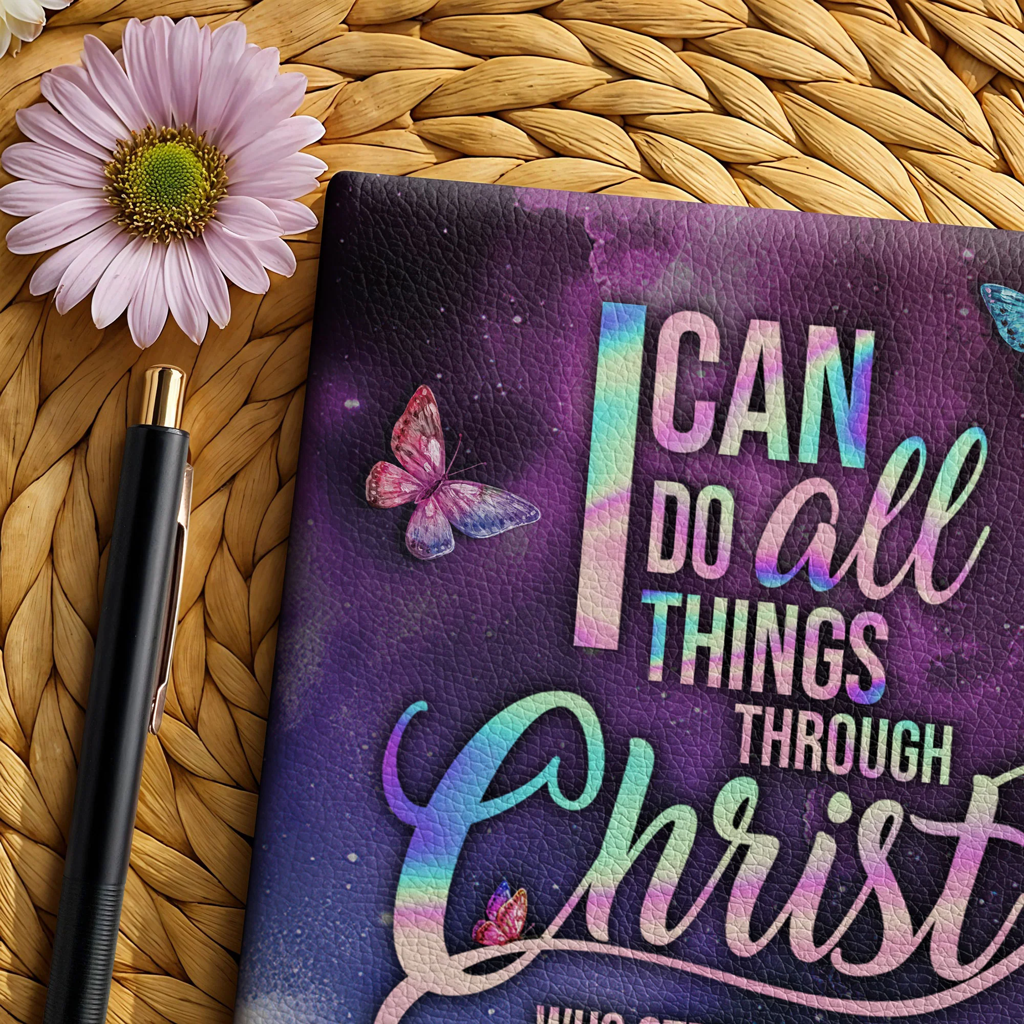 "Koach" - Philippians 4:13 Leather Prayer Journal