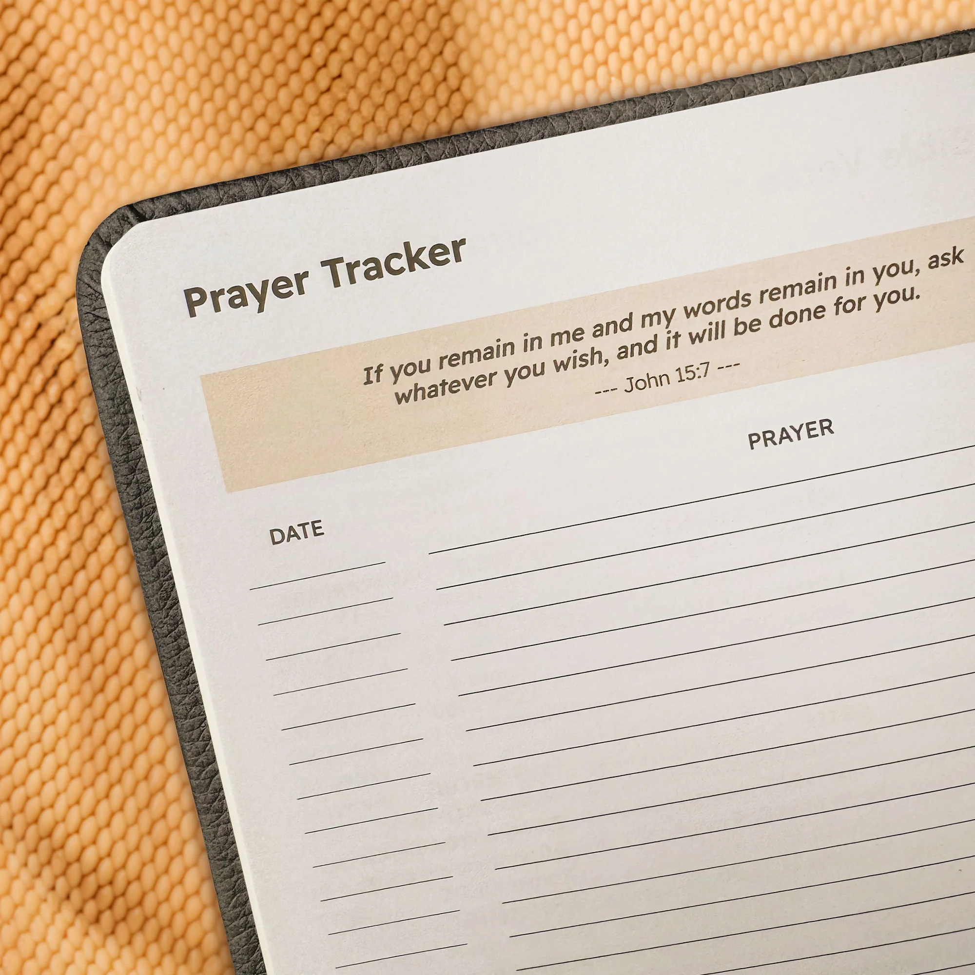 "Immanu" - Psalm 23:4 Leather Prayer Journal