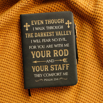 "Immanu" - Psalm 23:4 Leather Prayer Journal