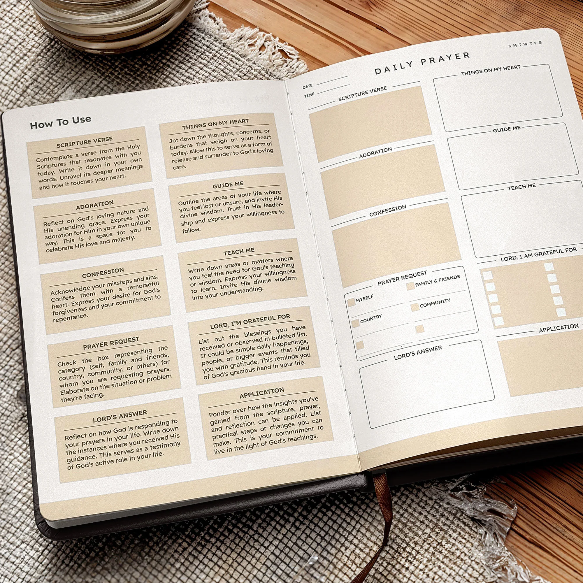 "Tzaddik" - 1 Timothy 6:11 Leather Prayer Journal