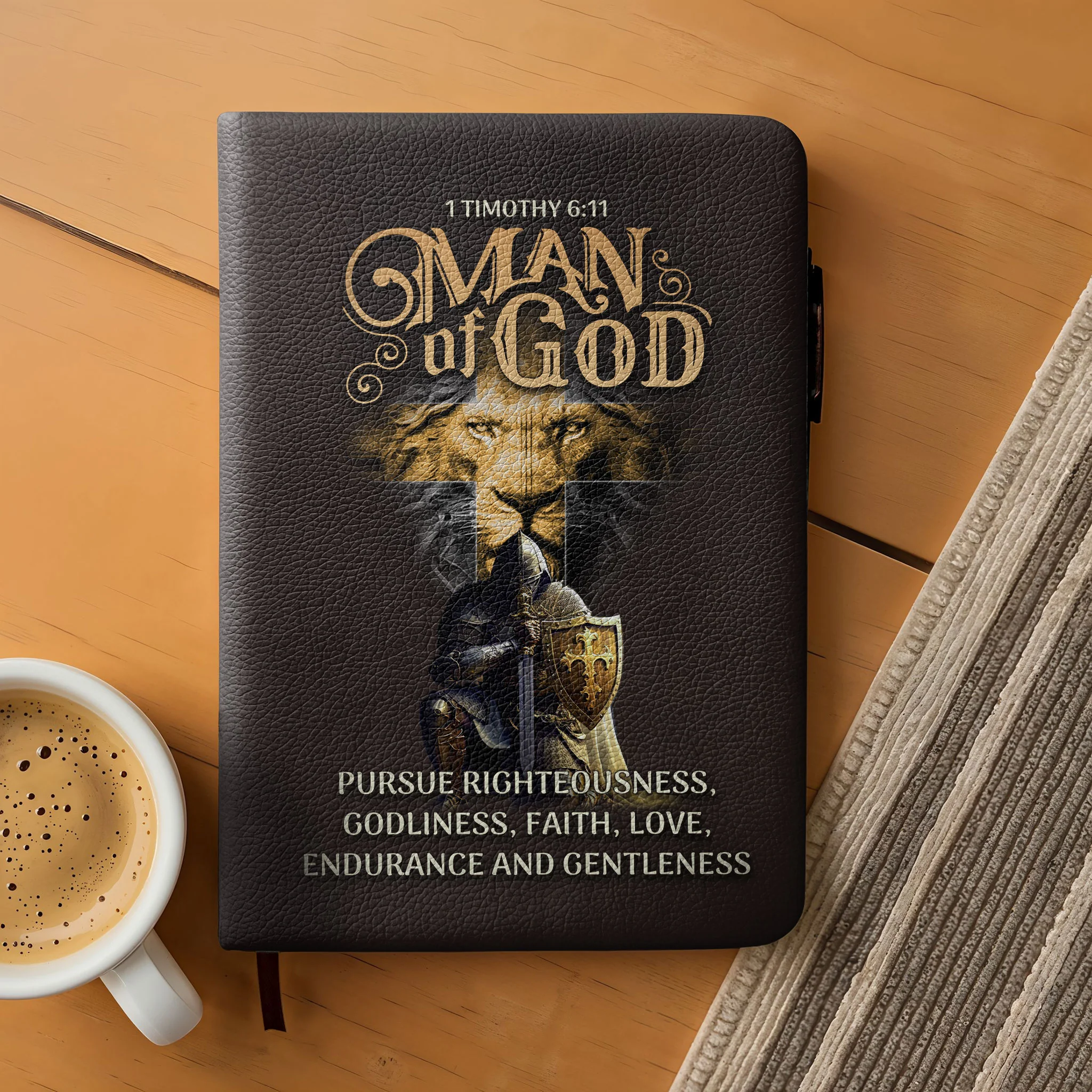 "Tzaddik" - 1 Timothy 6:11 Leather Prayer Journal